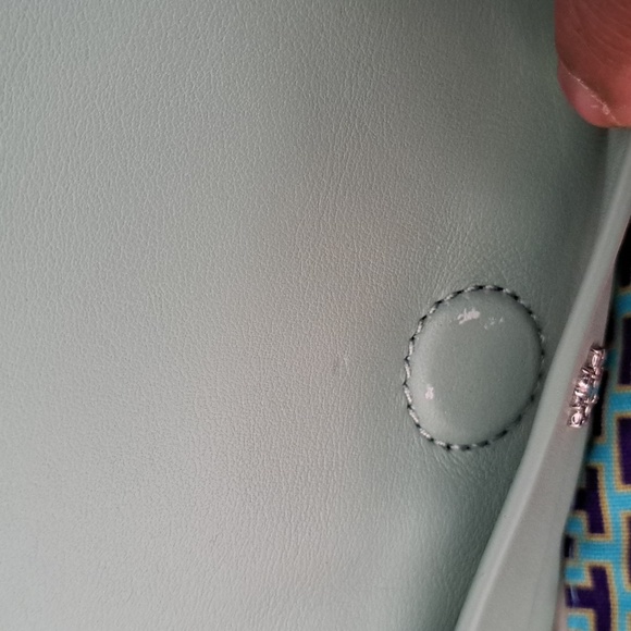 Tory Burch NWT Elizabeth Clutch Robin's Egg Blue/Mint - Picture 10 of 10